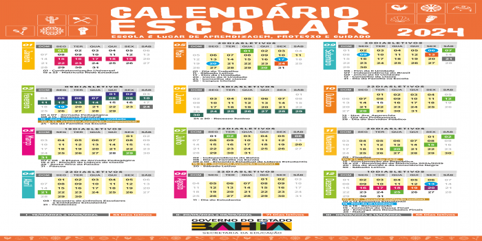 Calendário  Escolar - Ano Letivo 2024